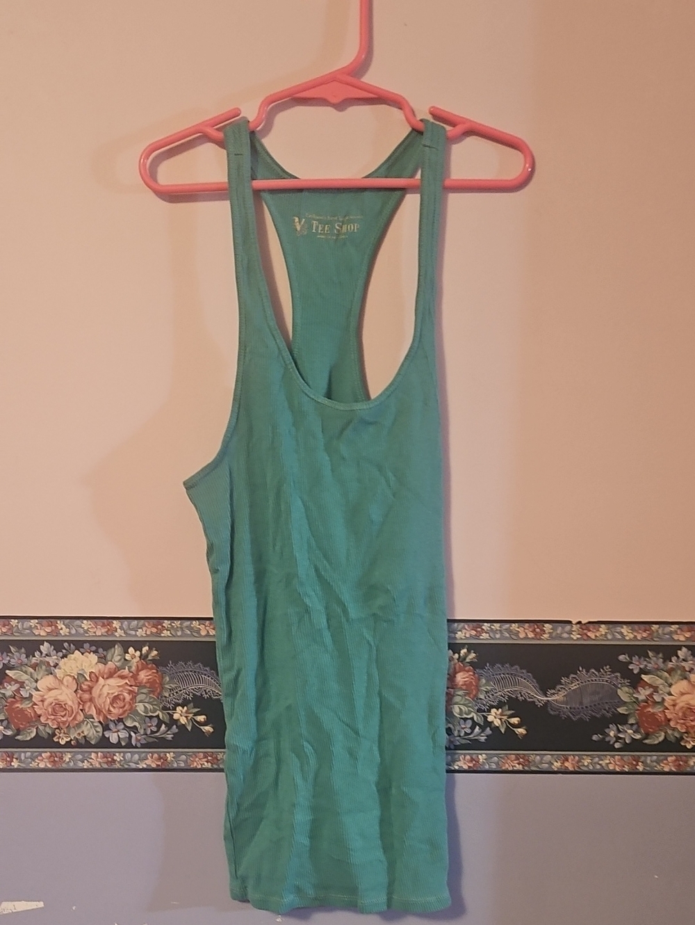 Slim Ribbed Green Racerback Tank - V The Shop